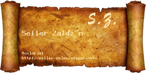 Seiler Zalán névjegykártya